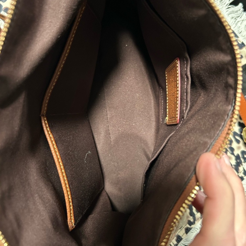 Coach❤️Signature Morgan in Khaki & Saddle Color Canvas & Leather Satchel - Picture 13 of 13